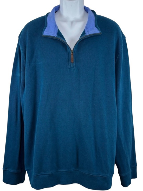 Lands' End Other - Lands' End Men's Blue Quarter Zip Pullover Sweater SzXXL Preppy Casual Staple